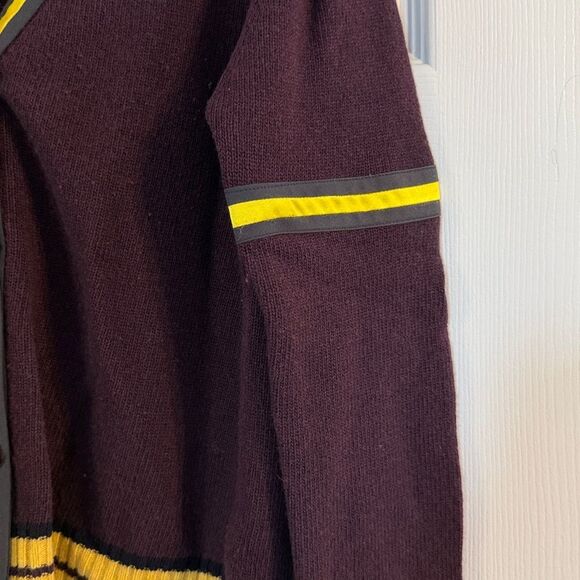 Marc Jacobs RARE Vintage Wool Purple/Yellow striped Academia V Neck Cardigan*M* - Picture 7 of 8
